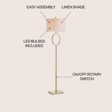 April 61" Metal LED Floor Lamp - JONATHAN Y
